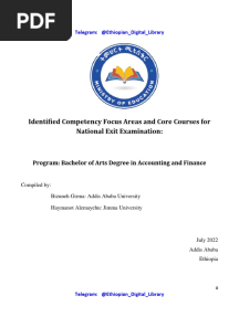 Identified Competencies, BA in Accounting and Finance