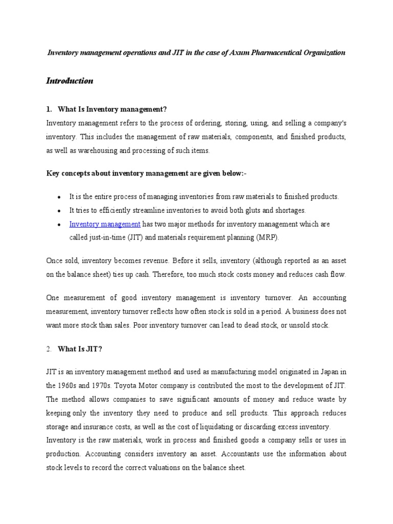 JIT and ABC Analysis in Pharma Inventory | PDF | Inventory | Lean ...