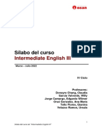 Intermediate English III Syllabus 2022-1