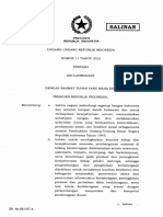 UU Nomor 11 Tahun 2022 - Keolahragaan Nasional