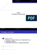 Cinemática Unidimensional - Revisão, Testes e Exercícios
