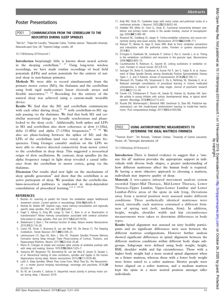 Communication From The Cerebellum To The Neocortex During Sleep
