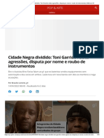 Cidade Negra Dividido - Toni Garrido Relata Agressões, Disputa Por Nome e Roubo de Instrumentos - Música - G1