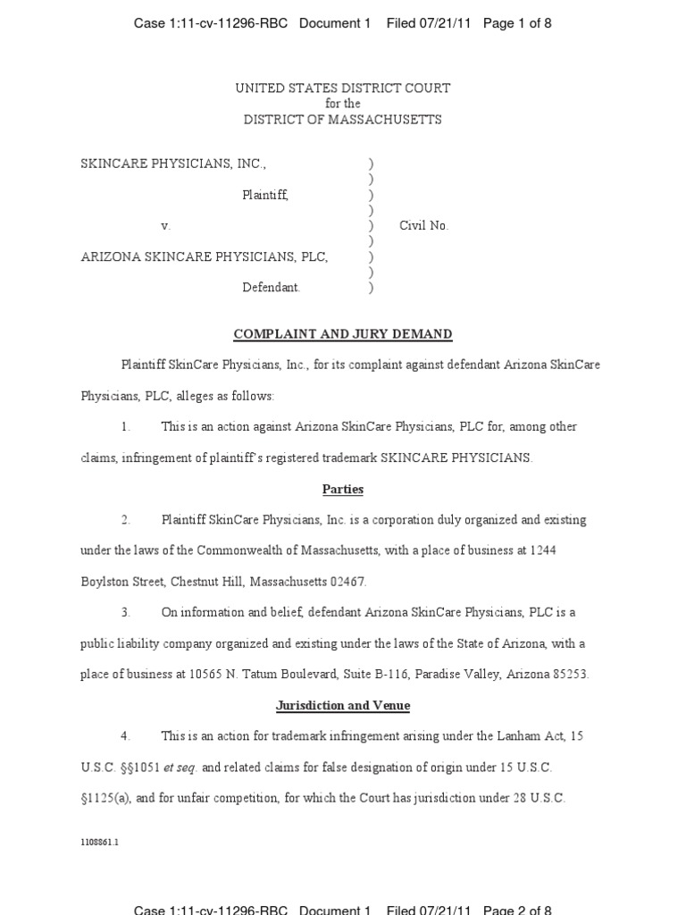 Complaint and Jury Demand | PDF | United States Patent And Trademark ...