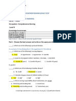 Inistitutional Assessementknowledge Test For Comprhenssive Nursing