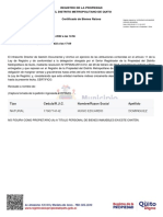 Certificado Propiedad Quito