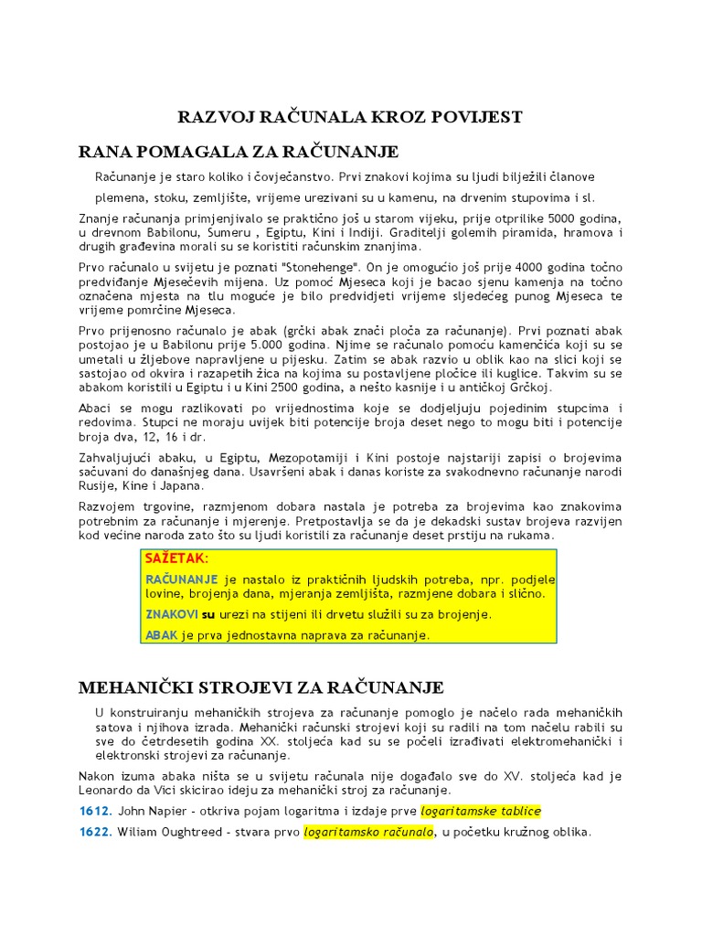 Domaća Zadaća - Povijest Računala | PDF