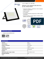 Reflector Ultra Delgado LED 200 W Luz de Día, Volteck Basic 28018