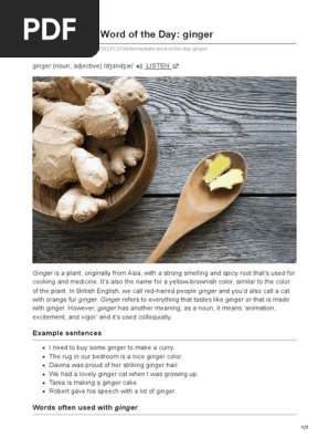 daily.wordreference.com-Intermediate Word of the Day ginger
