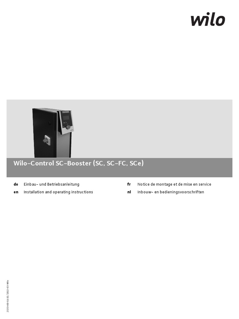 Manual Wilo - Control - SC - Booster | PDF