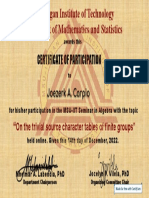 Certificate For Joezerk A. Carpio For - MSU-IITSA Evaluation Form D...