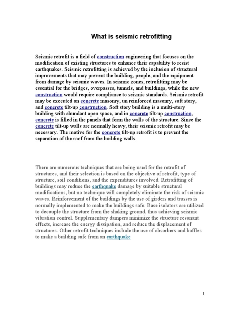 Seismic Retrofitting Techniques Explained | PDF | Earthquake ...