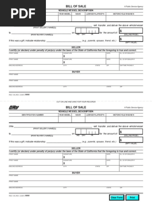 Bill of Sale