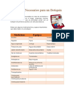 Tarea Materiales Necesarios para Un Botiquín