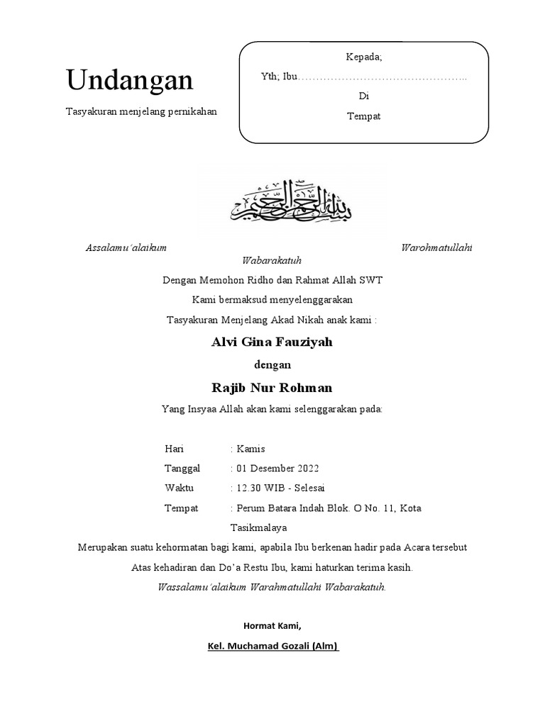 Undangan Pengajian | PDF
