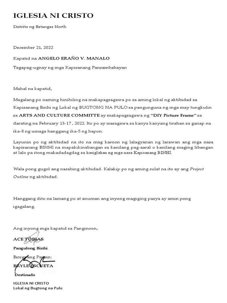 Iglesia Ni Cristo: Distrito NG Batangas North | PDF