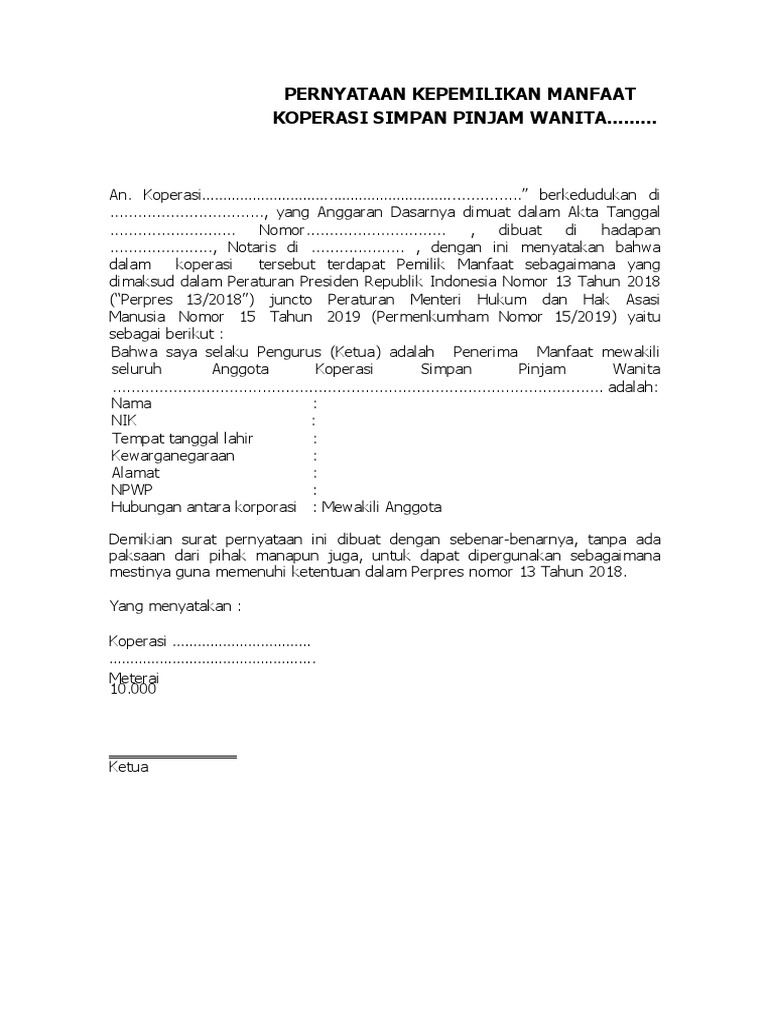format-surat-pernyataan-bo-beneficial-ownership-pdf