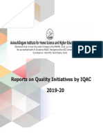 Reports On Quality Initiatives by IQAC 2019-20