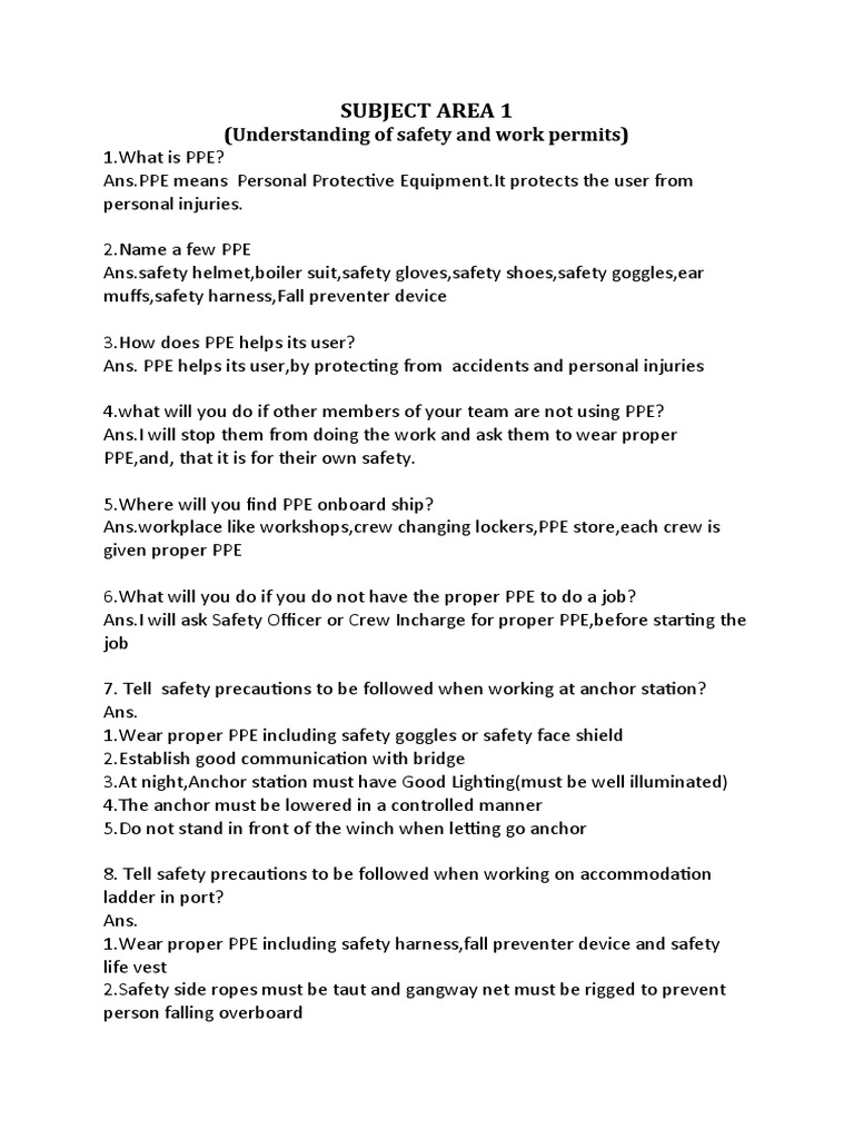 Safety Precautions and Procedures for Working Aloft and Recognizing