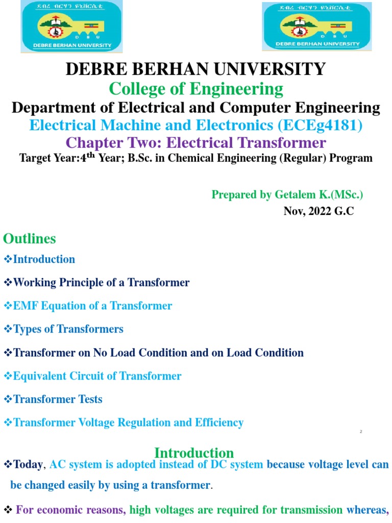 Chapter 2 Basic On Electrical Transformer | PDF | Transformer ...