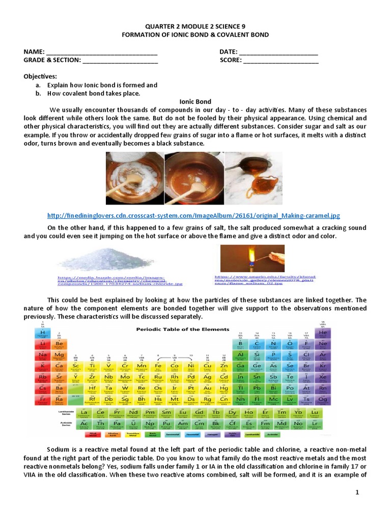 Ionic Bond Formation Explained | PDF | Chemical Bond | Covalent Bond