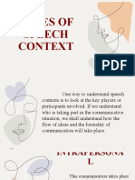 Types of Speech Context