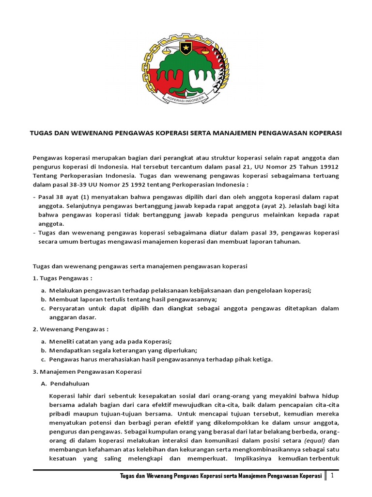 Manajemen Pengawasan Koperasi Pdf