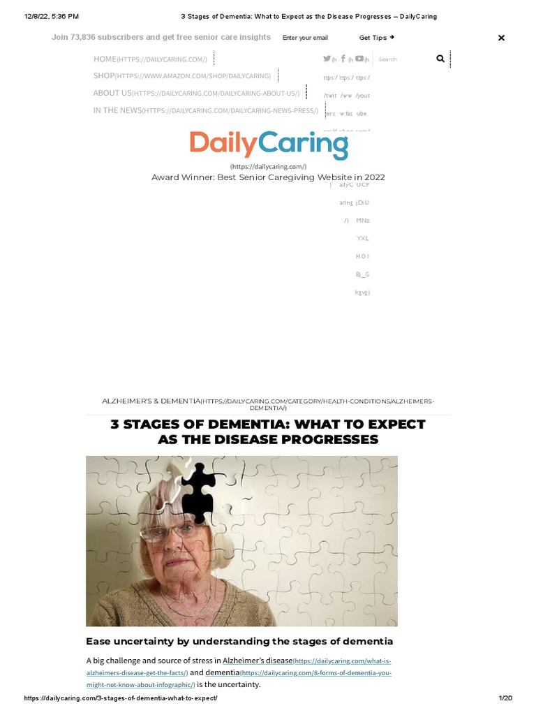 3 Stages of Dementia What To Expect As The Disease Progresses