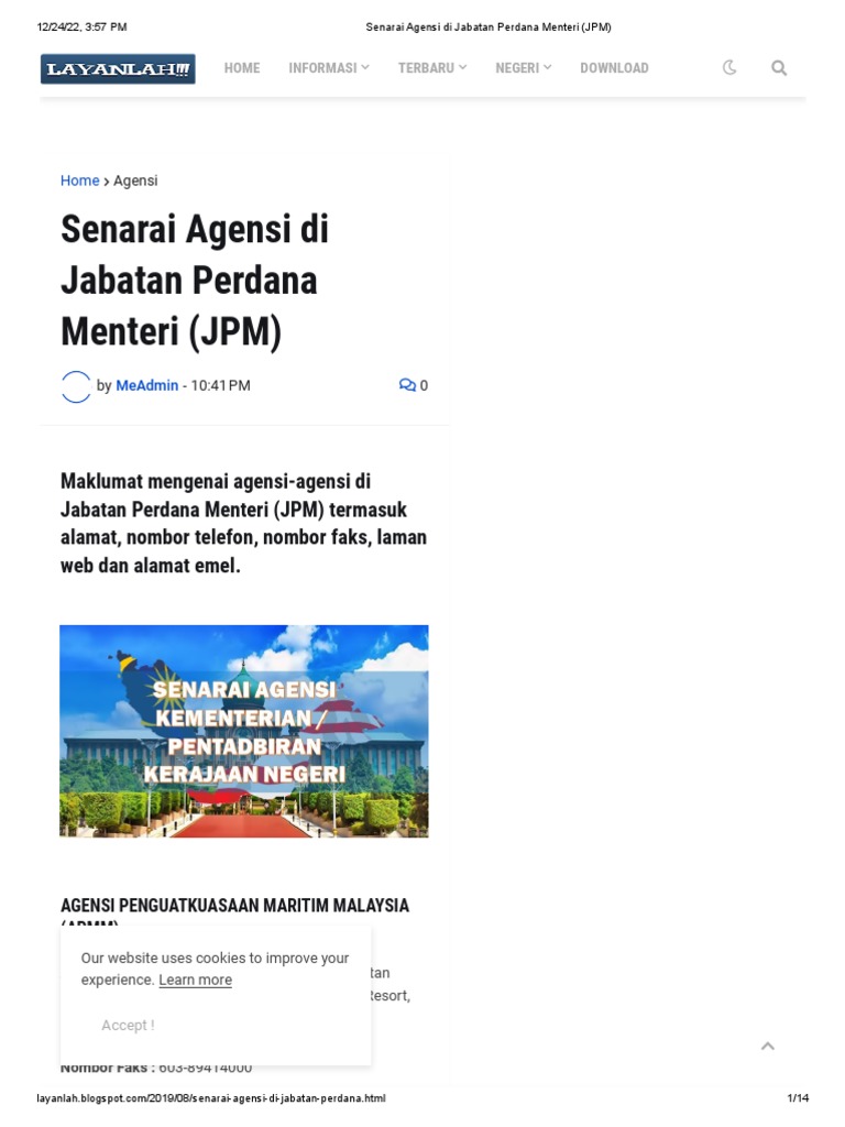 Senarai Agensi Di Jabatan Perdana Menteri (JPM) | PDF