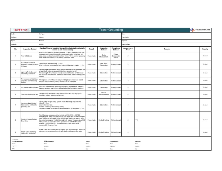 DITO Tower Civil Work Acceptance Checklist 20200521TG 1625704814 PDF