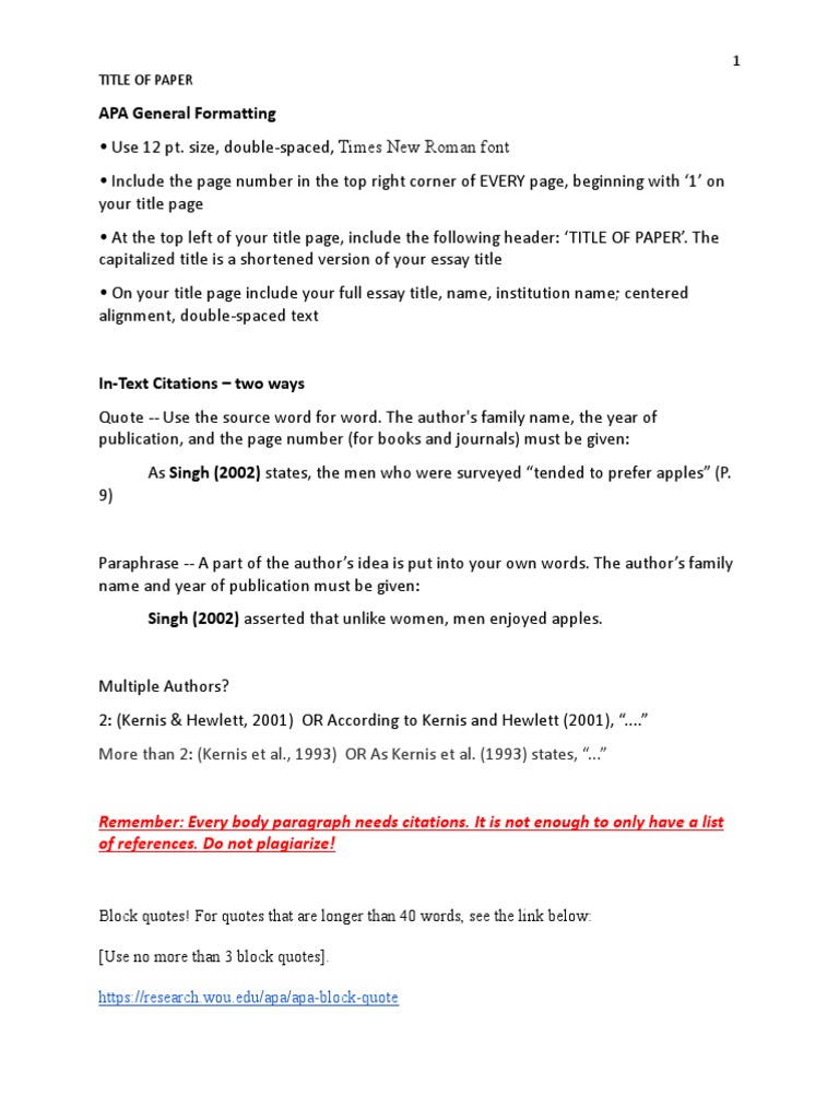 APA Formatting Guide | PDF | Citation | Apa Style