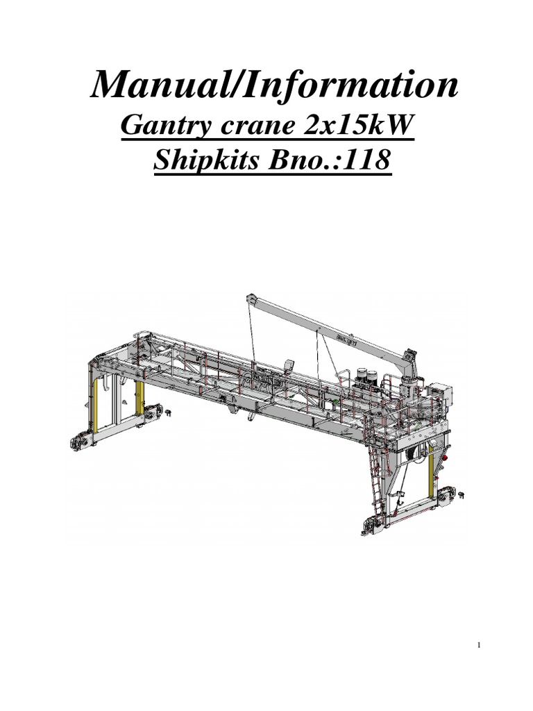Gantry Crane Manual for Cargoships | PDF | Crane (Machine) | Equipment