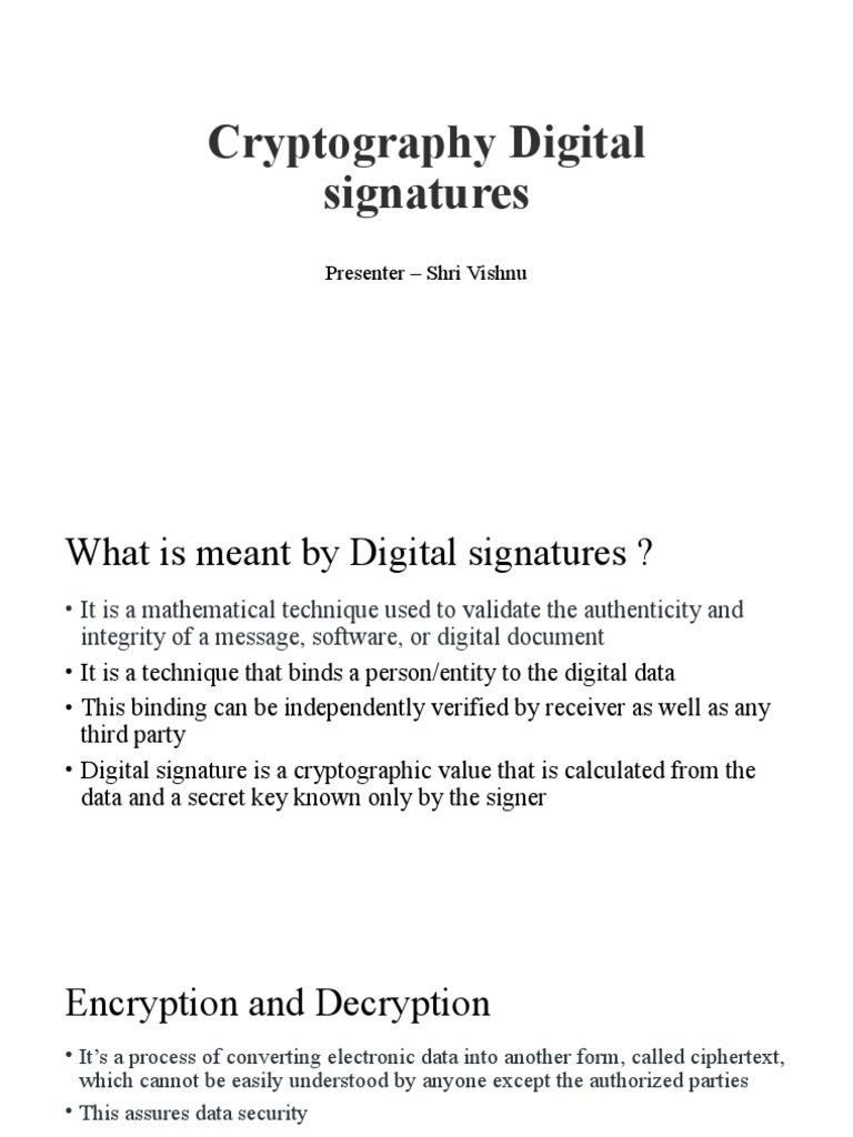 Cryptography Digital Signatures - CNS | PDF