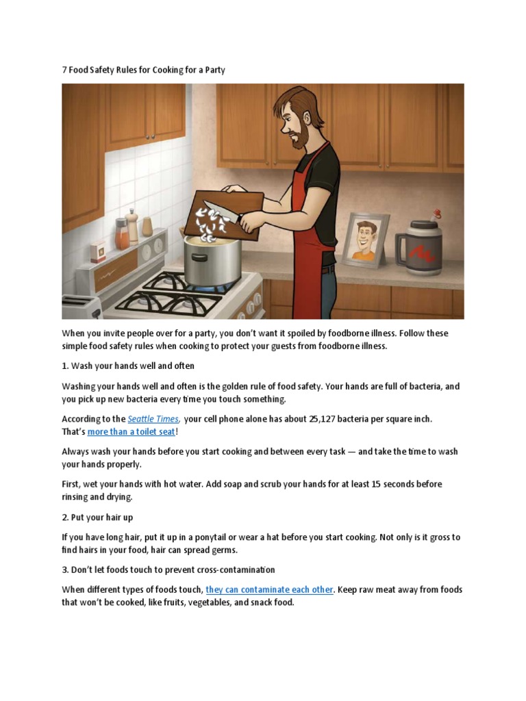 7 Food Safety Rules For Cooking For A Party PDF Foods Beef