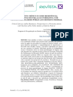 CONTI Letramento Crítico E/como Resistência: Perspectivas em Uma Ação Formativa Com Professoras Da Rede Pública Do Distrito Federal 2022