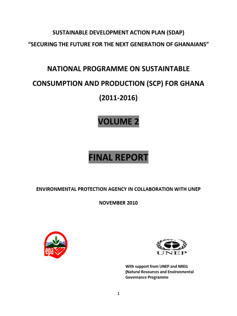 Ghana Sdap Final Report Volume 2 | PDF | Sanitation | Sustainability