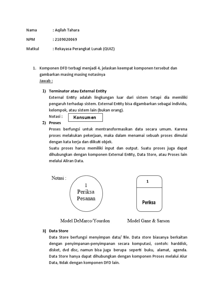 Komponen DFD dan Model Waterfall RPL | PDF | Komputer