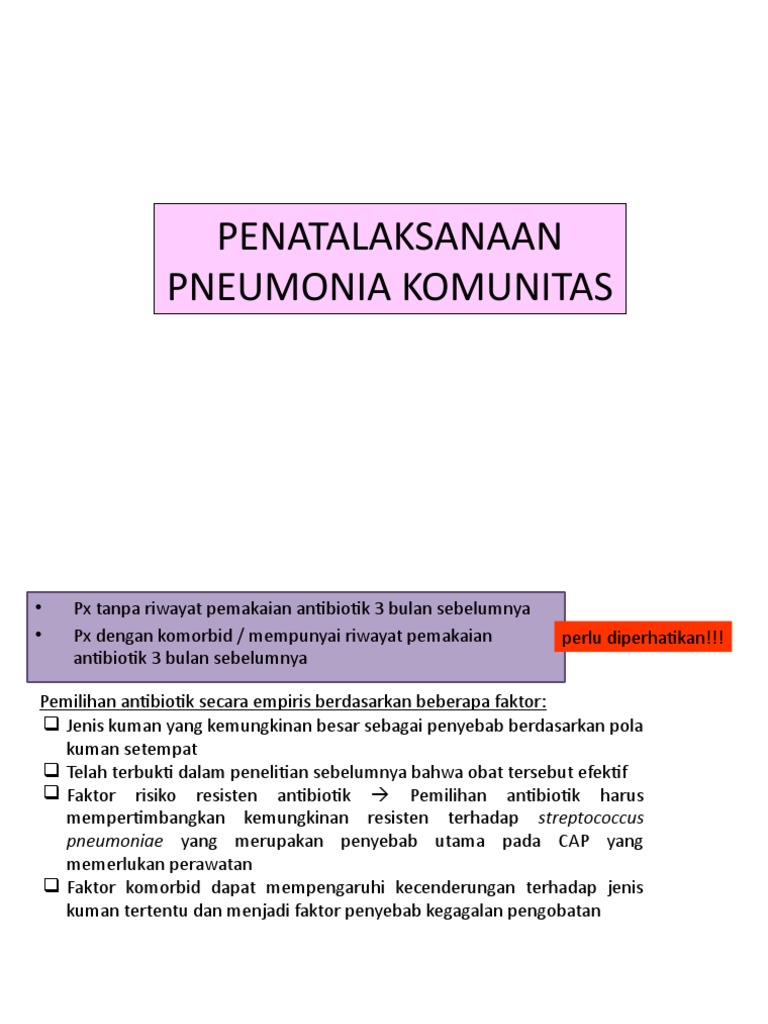 Penatalaksanaan Pneumonia Komunitas | PDF | Kesehatan Holistik | Sains ...