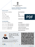 Certificate For COVID-19 Vaccination: Beneficiary Details Fully Vaccinated