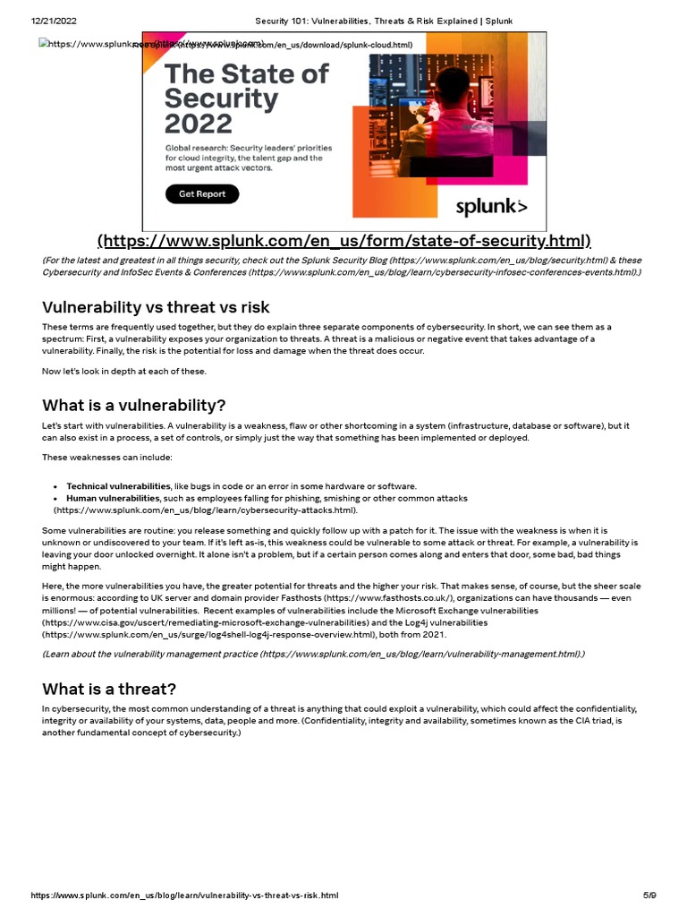 Understanding Vulnerabilities, Threats, and Risks | PDF | Threat ...