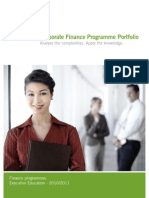 Corporate Finance Programme Portfolio: Analyse The Complexities. Apply The Knowledge