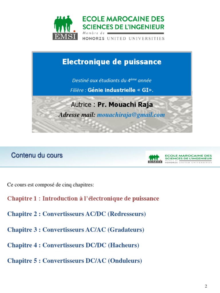 Introduction à l'Électronique de Puissance | PDF | Électronique de ...