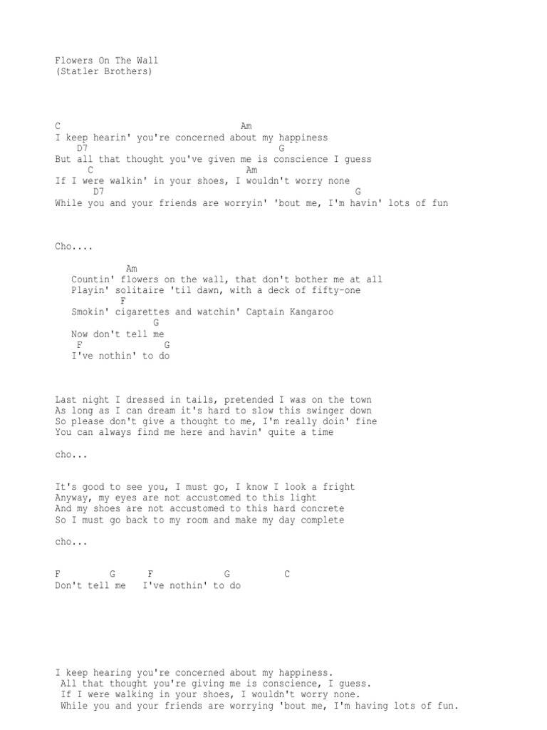 Flowers On The Wall PDF