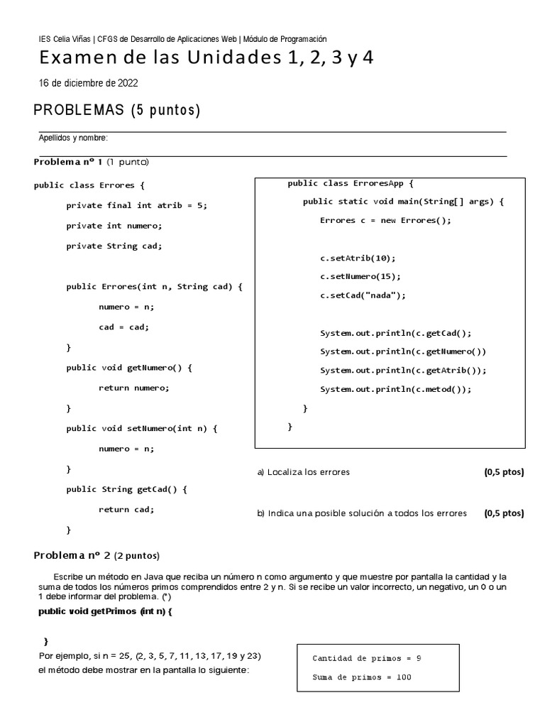 Examen Programación 1 Parte | PDF | Factura | Ingeniería Informática