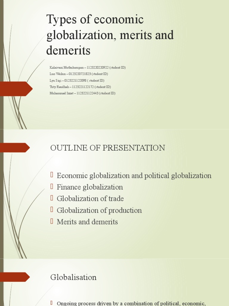 Types of Globalisation, Merits and Demerits | PDF | Globalization ...