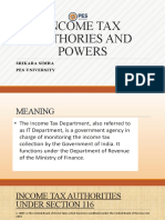 INCOME TAX AUTHORITIES AND POWERS