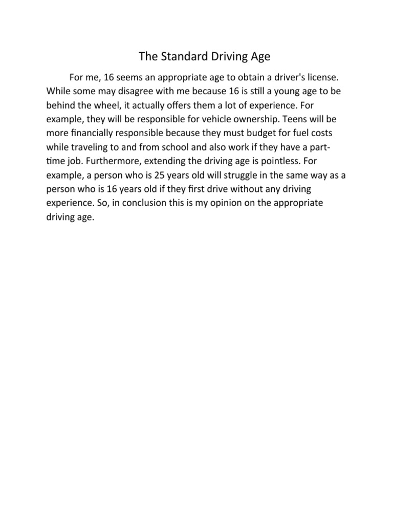 The Standard Driving Age PDF