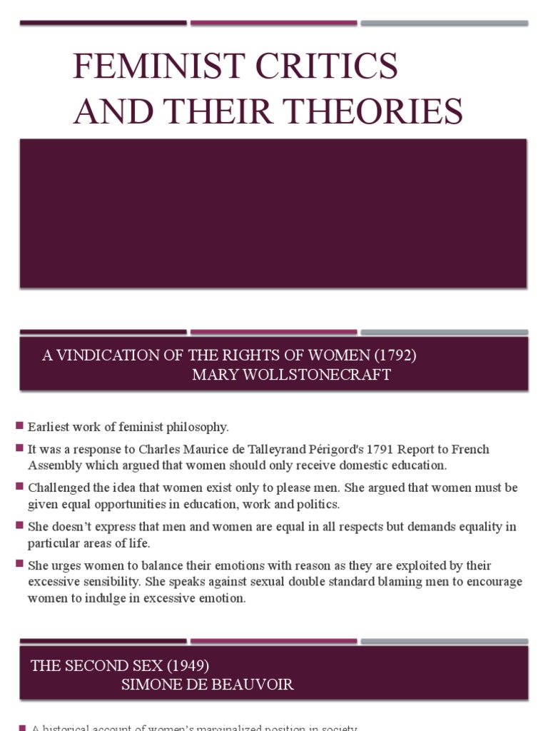 Feminist Critics and Their Theories PDF Gender Studies Feminism
