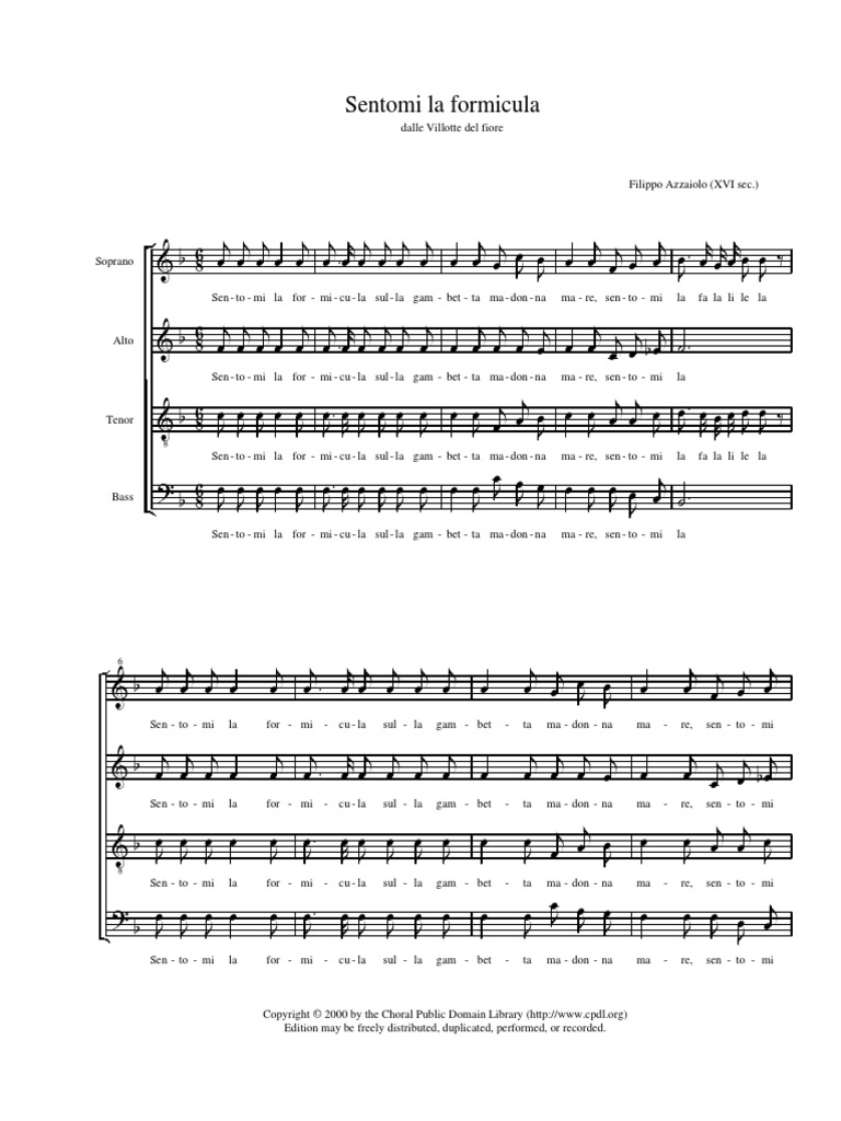 Sentomi La Formicula 4 Voci | PDF