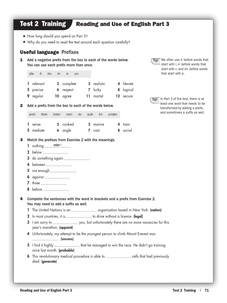 First For Schools Trainer 2 Corrections p71 | PDF | Grammar | Human ...